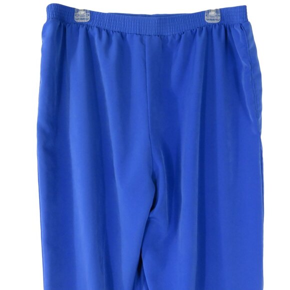 Vintage Brenda Goode Womens L Blue Elastic Waist Pull-On Pants Pockets Modest - Picture 16 of 16